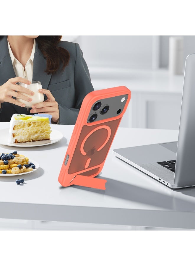 ZXING Military Grade MagSafe iPhone 17 Pro Max Case in Orange with Drop Protection Adjustable Stand and Slim Profile - Image 1